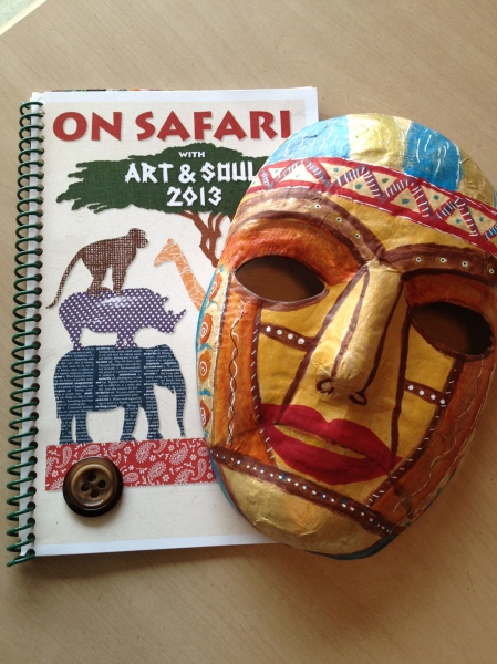 Welcome Book and mask I decorated to take with me